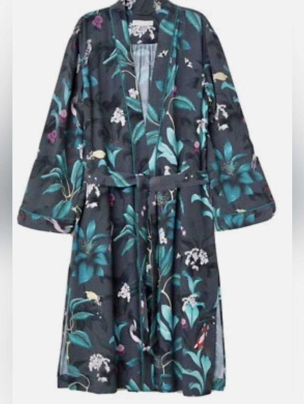 ANNA GLOVER x H&M Dark Gray Floral Print Kimono
